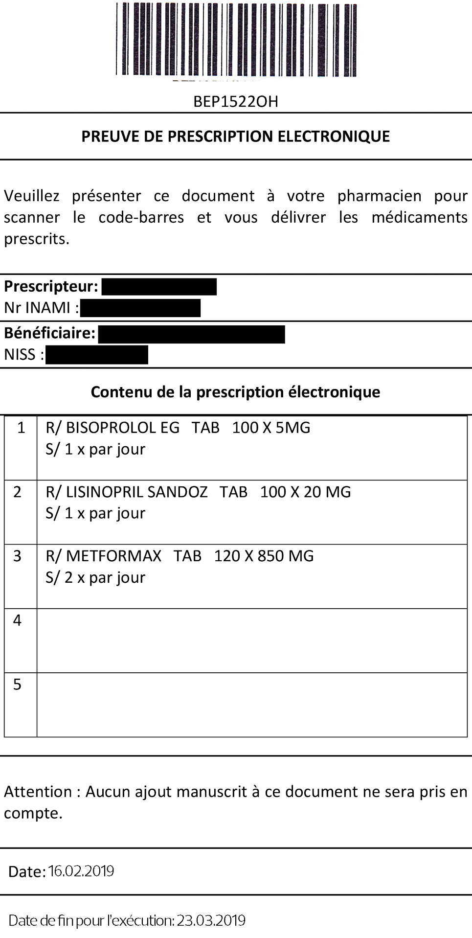Prescription example